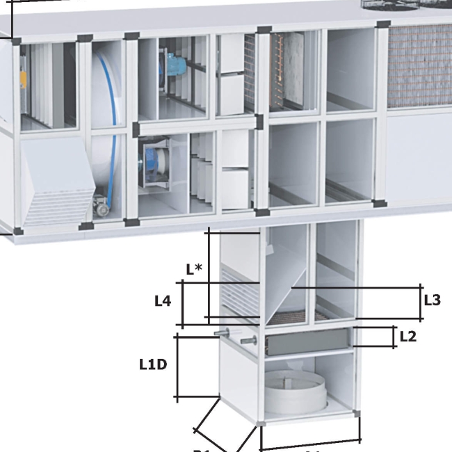 Крышный центральный кондиционер Т-образного типа AK-TS-D