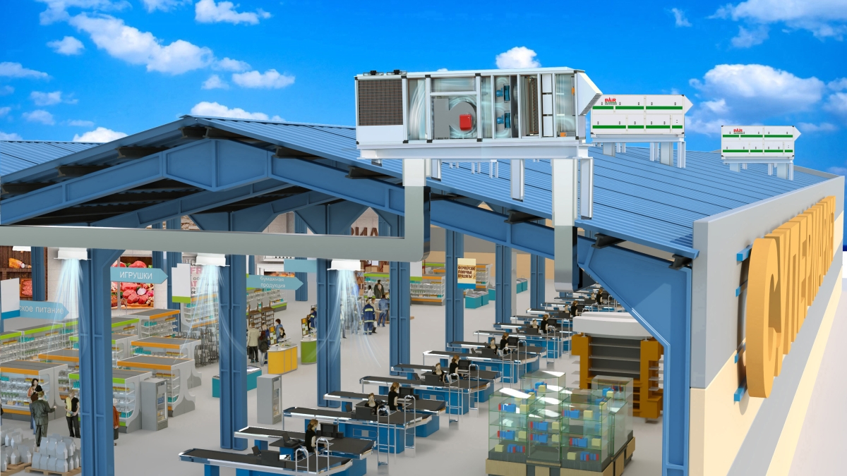 Приточный агрегат климатический наружного исполнения с газовым нагревом